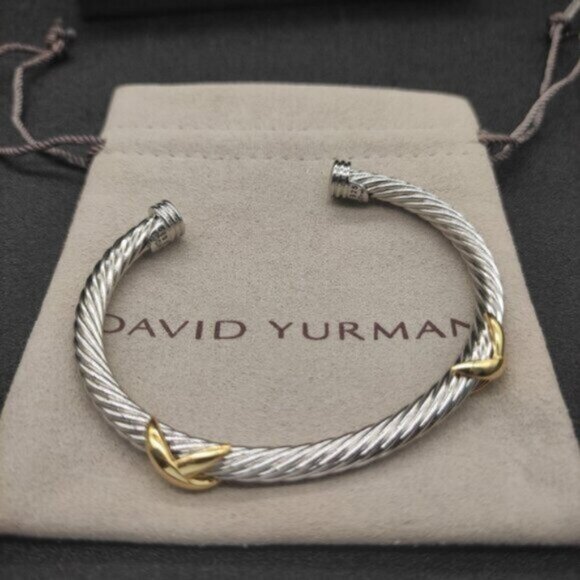 David Yurman 5mm 14K Double X Bracelet - Picture 6 of 8